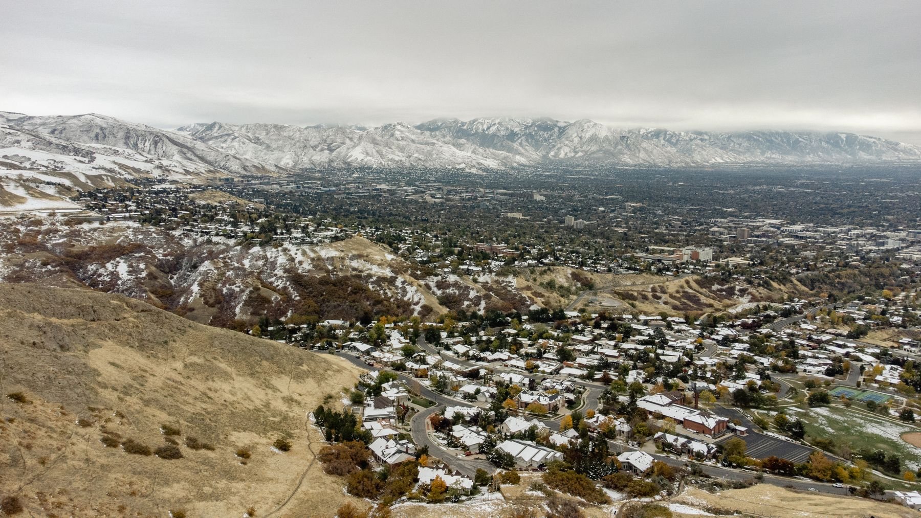 Homes beneath the Wasatch Mountains, illustrative
